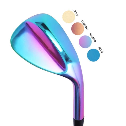 Luxurious Cnc Milled Face Aurora Plating Casting Carbon Steel Golf Club Wedge Head