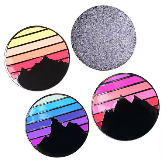 Wholesale Golf Accessories Custom Logo Stainless Steel Enamel Sunset Clouds Golf Ball Marker Hat Clip Divot Repair Tool