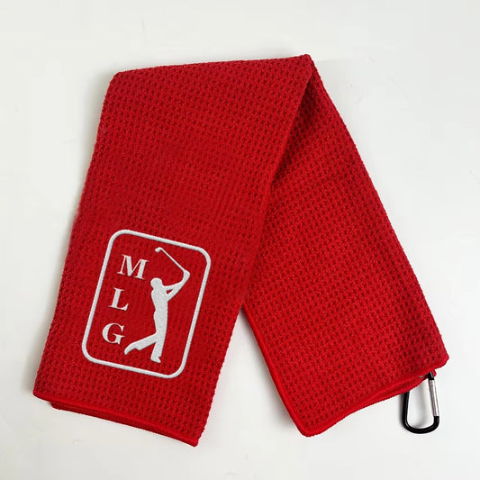 High Quality 16"x24" Custom Golf Towels Microfiber Waffle With Clip